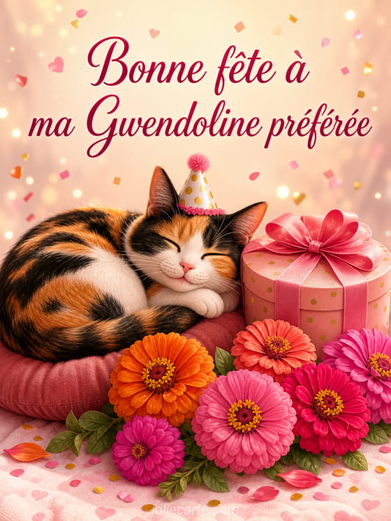 Carte bonne fĂȘte Gwendoline