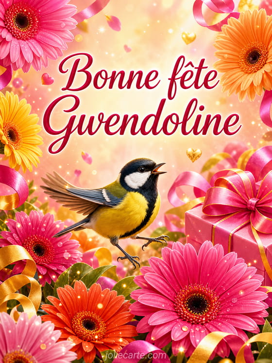 Carte bonne fĂȘte Gwendoline