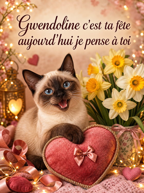 Carte bonne fĂȘte Gwendoline