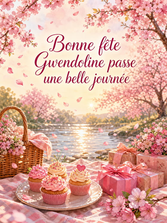 Carte bonne fĂȘte Gwendoline