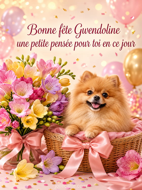 Carte bonne fĂȘte Gwendoline