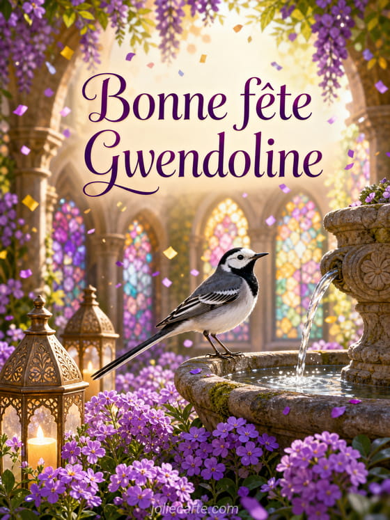 Carte bonne fĂȘte Gwendoline