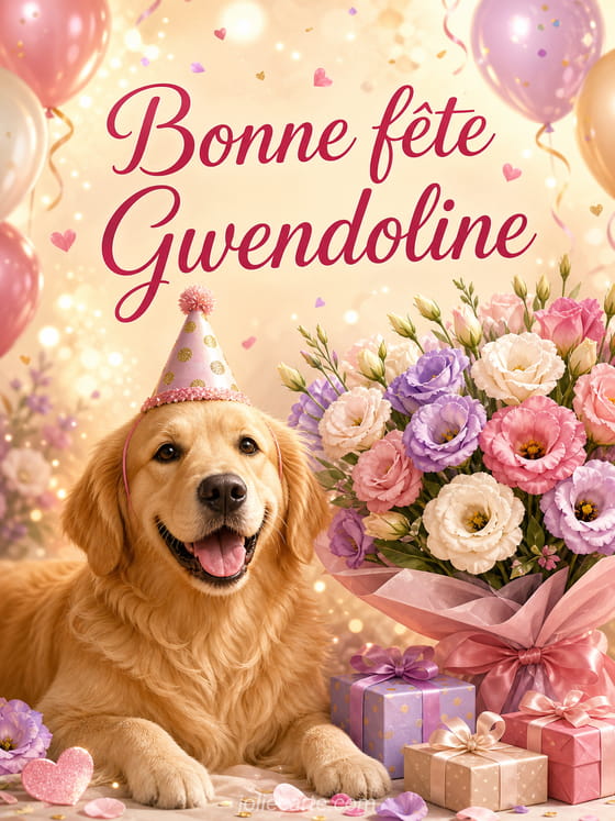 Carte bonne fĂȘte Gwendoline