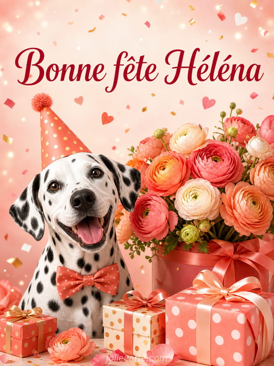 Carte bonne fête Héléna