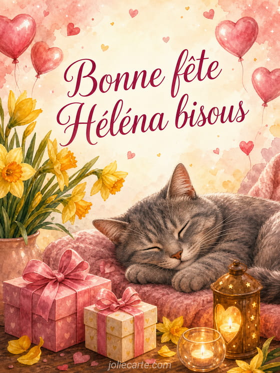 Carte bonne fête Héléna