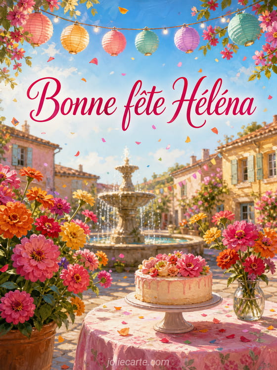 Carte bonne fête Héléna
