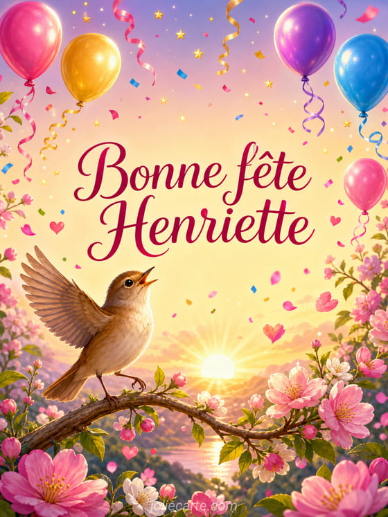 Carte bonne fĂȘte Henriette