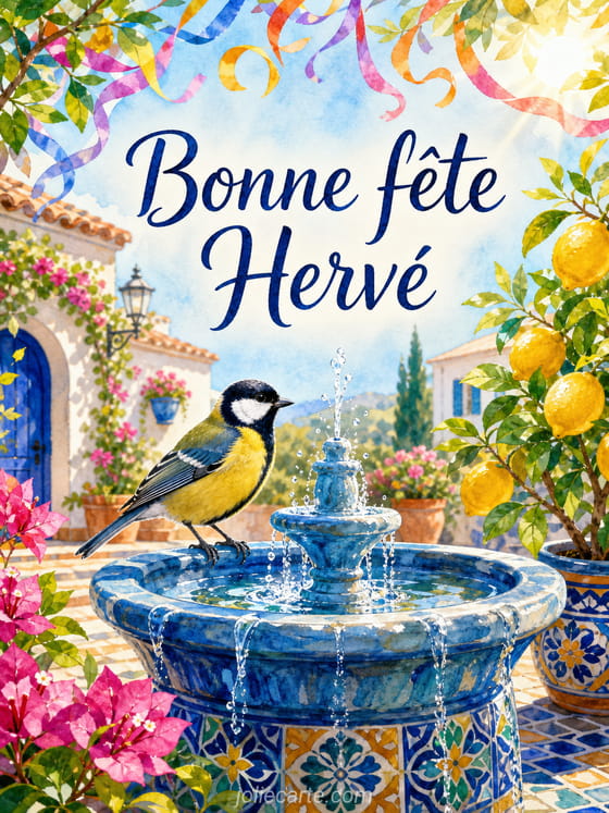 Carte bonne fĂȘte HervĂ©
