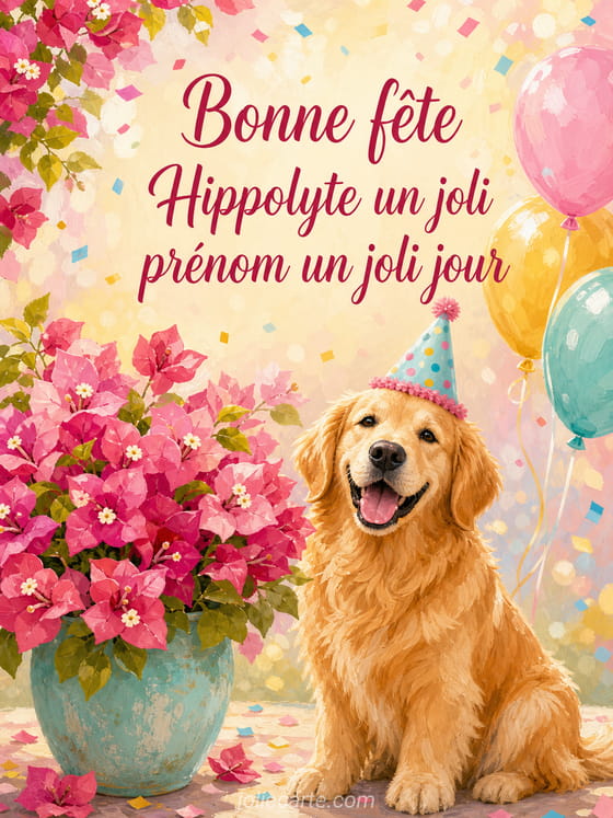 Carte bonne fête Hippolyte