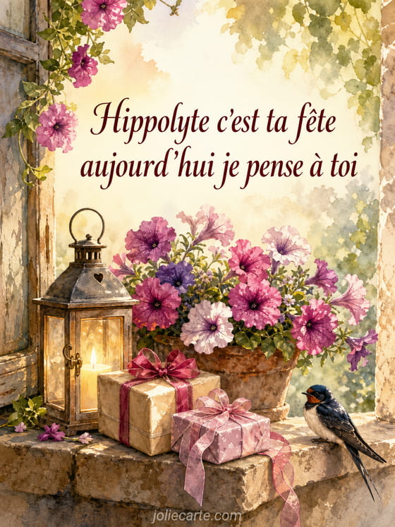 Carte bonne fête Hippolyte