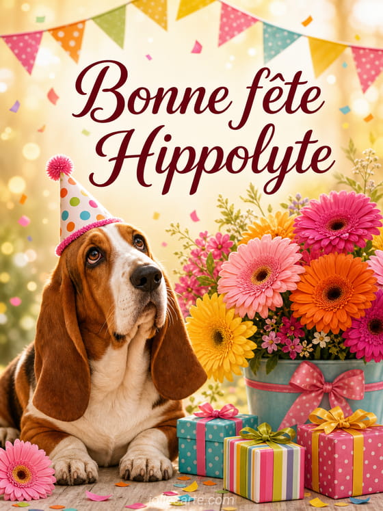 Carte bonne fête Hippolyte