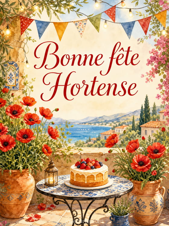 Carte bonne fête Hortense