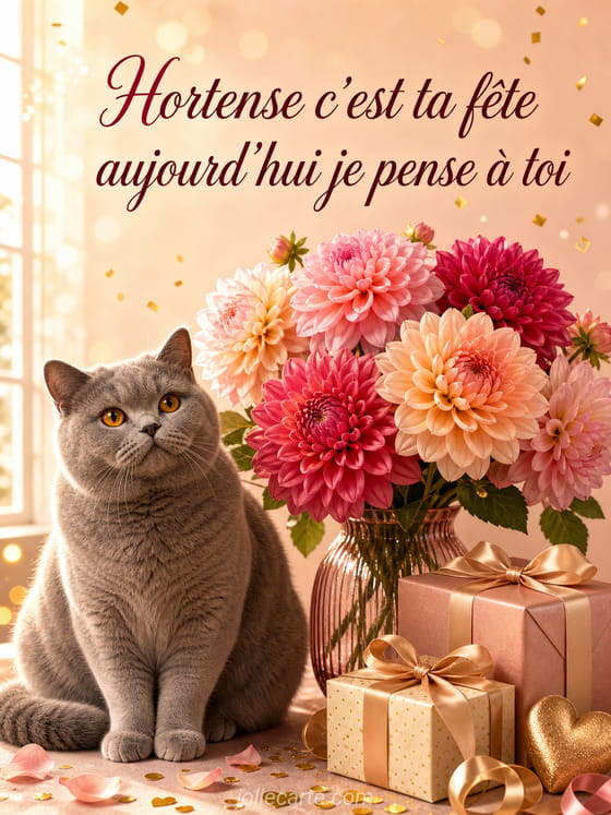 Carte bonne fête Hortense