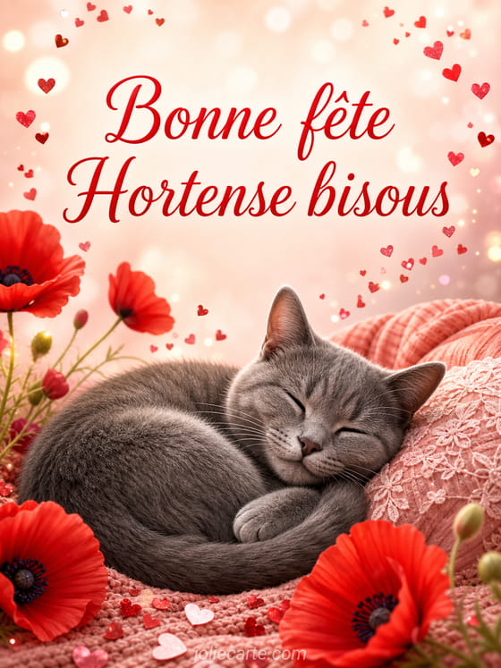 Carte bonne fête Hortense