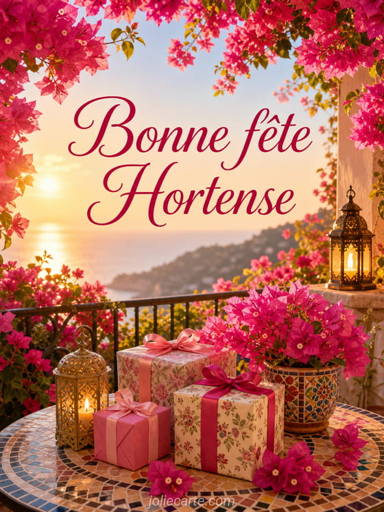 Carte bonne fête Hortense