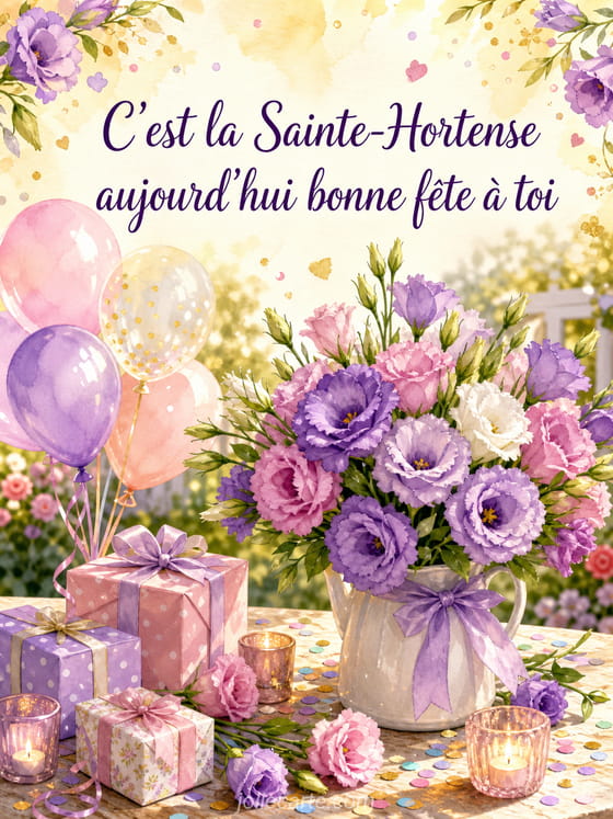 Carte bonne fête Hortense