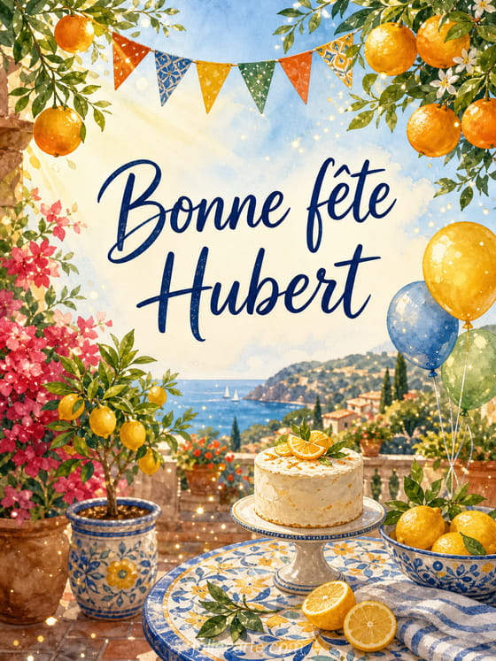 Carte bonne fête Hubert
