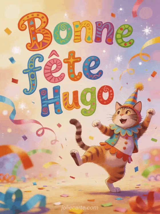 Bonne fête Hugo - Hugo gif bonne fete humour gratuit