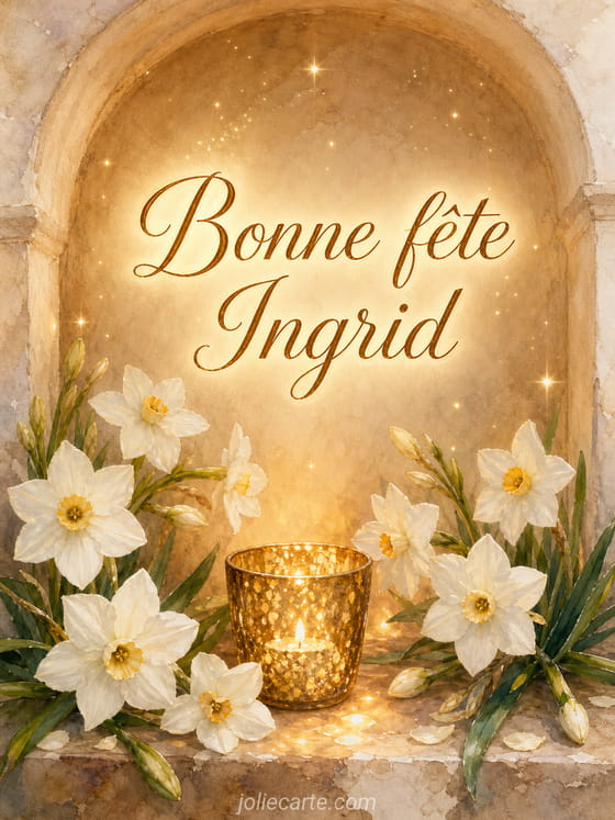 Carte bonne fĂȘte Ingrid
