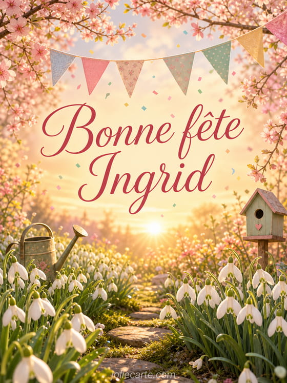 Carte bonne fĂȘte Ingrid