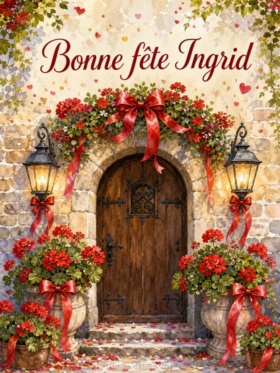 Carte bonne fĂȘte Ingrid