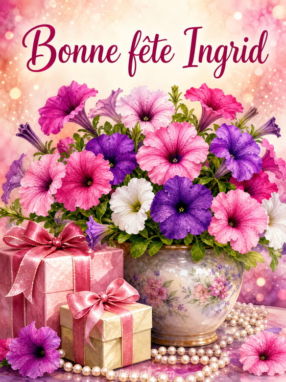 Carte bonne fĂȘte Ingrid