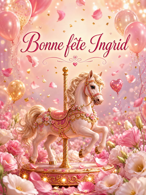 Carte bonne fĂȘte Ingrid