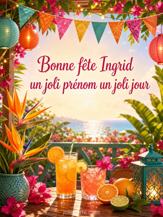 Carte bonne fĂȘte Ingrid