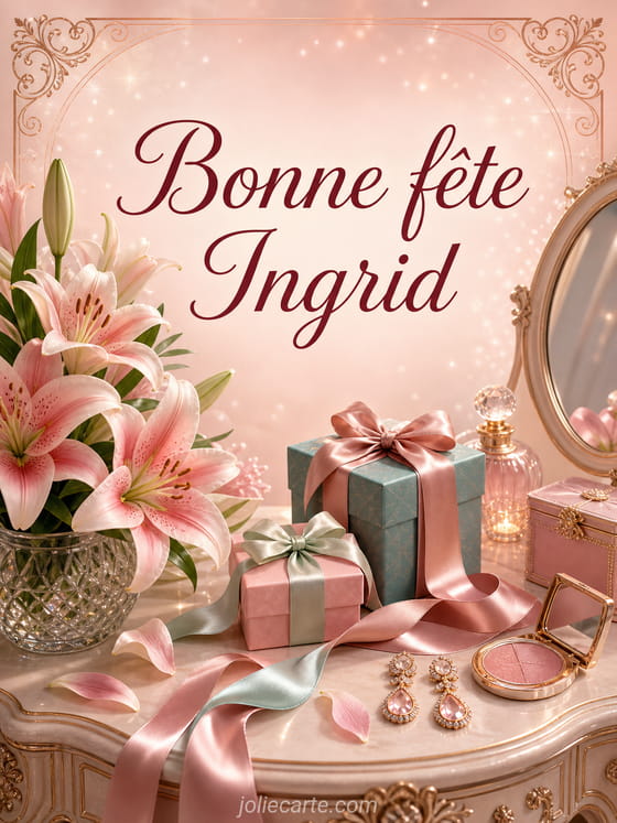 Carte bonne fĂȘte Ingrid
