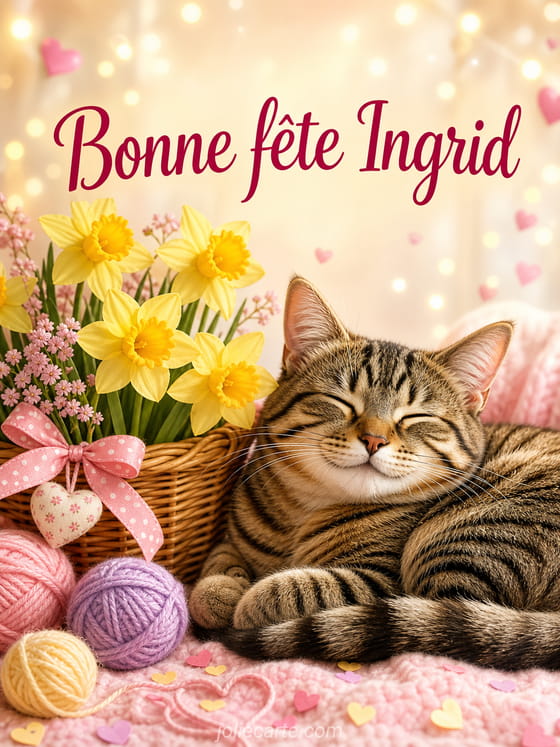 Carte bonne fĂȘte Ingrid