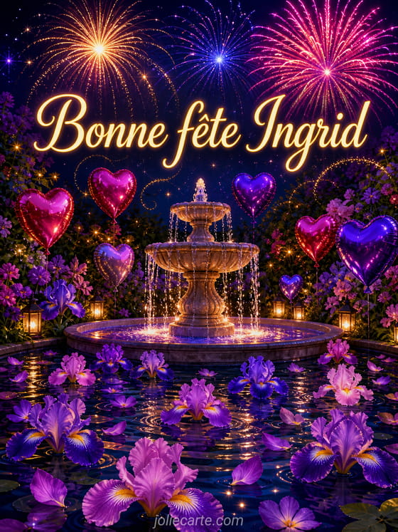 Carte bonne fĂȘte Ingrid
