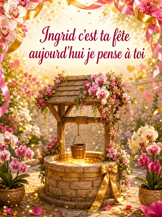 Carte bonne fĂȘte Ingrid