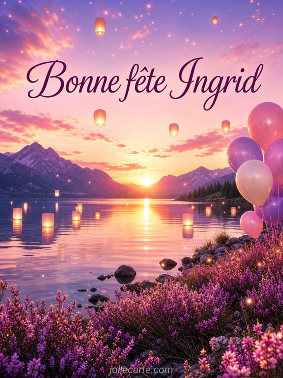 Carte bonne fĂȘte Ingrid