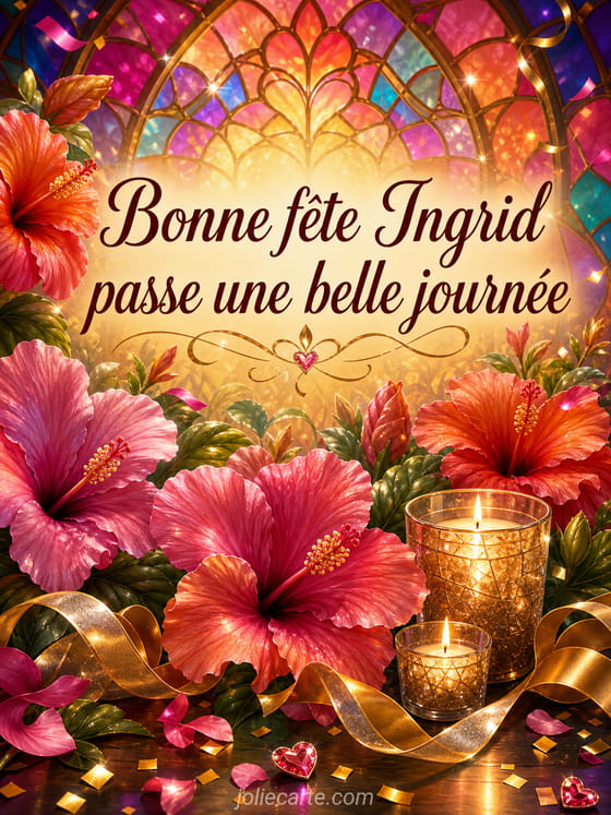 Carte bonne fĂȘte Ingrid