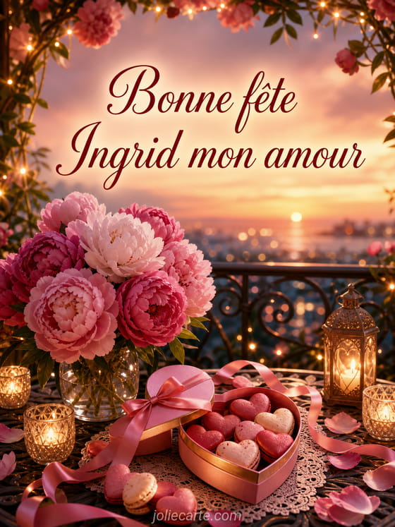 Carte bonne fĂȘte Ingrid