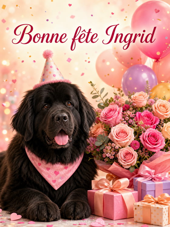 Carte bonne fĂȘte Ingrid