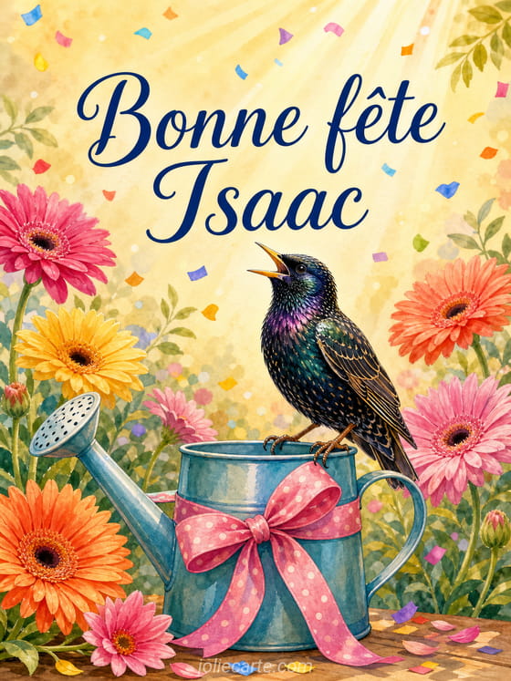 Carte bonne fête Isaac