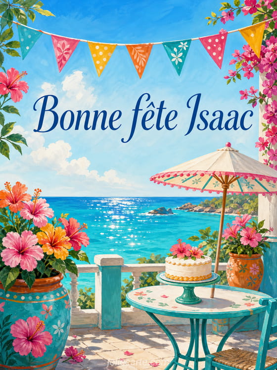 Carte bonne fête Isaac