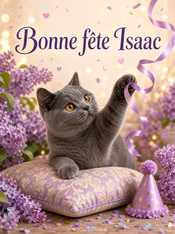 Carte bonne fête Isaac