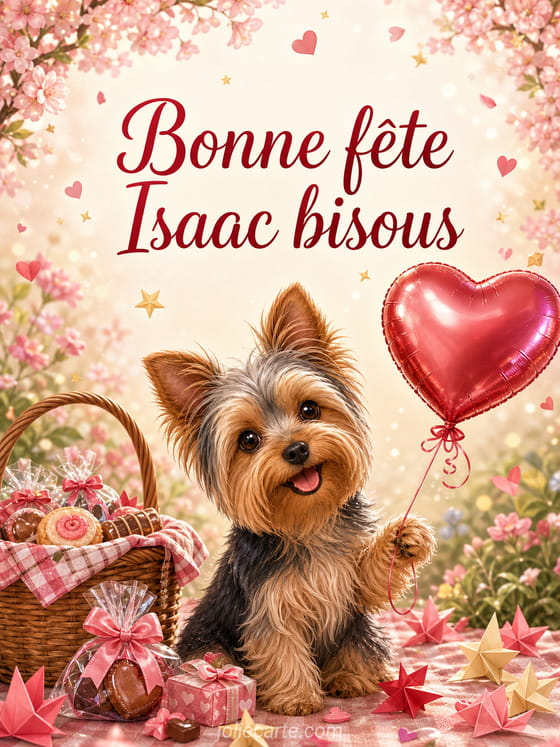 Carte bonne fête Isaac