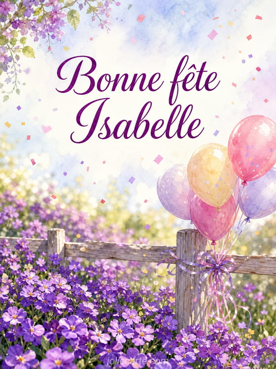Carte bonne fête Isabelle