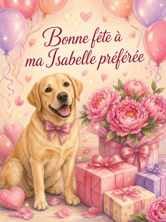 Carte bonne fête Isabelle
