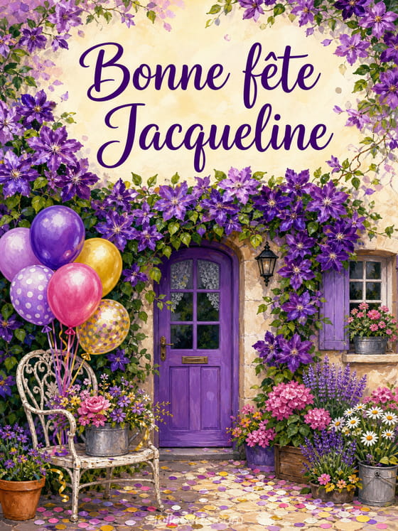 Carte bonne fête Jacqueline
