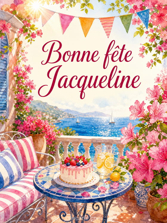 Carte bonne fête Jacqueline