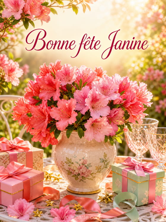 Carte bonne fĂȘte Janine