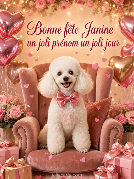 Carte bonne fĂȘte Janine