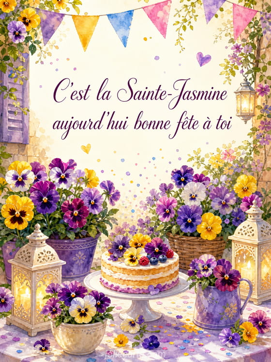 Carte bonne fĂȘte Jasmine
