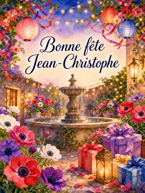 Carte bonne fête Jean-Christophe