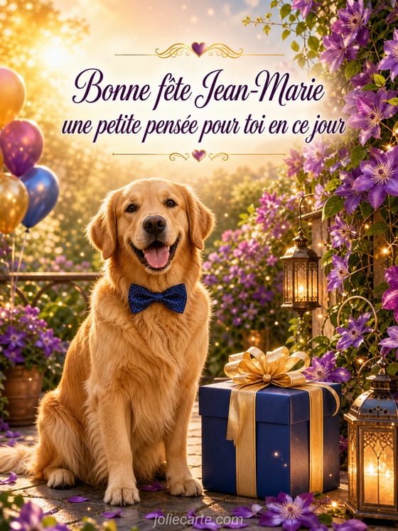Carte bonne fĂȘte Jean-Marie