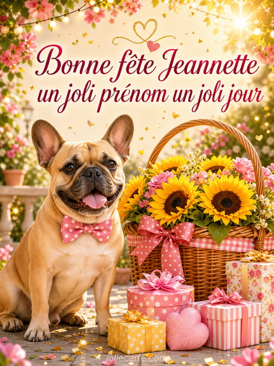 Carte bonne fĂȘte Jeannette